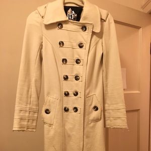 G.E.T. long cream trench light spring jacket XS